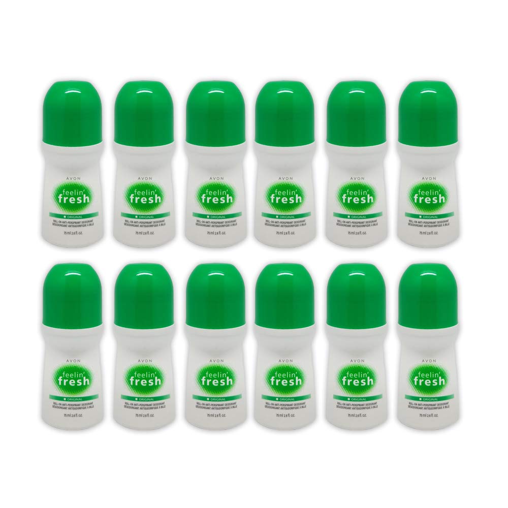 Avon Feelin' Fresh Anti-perspirant Roll-on Deodorant. Original. Fresh Citrus Floral Scent for Women. 2.6 Oz. Pack of 12