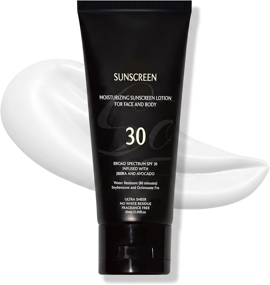 Lucksun Sunscreen for Black Women/Girl & Body Sunscreen Lotion SPF 30, No White Cast for Melanin Rich Skin, Hydrating Moisturizer. Travel Size （2 Fl Oz）