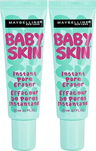 Maybelline Baby Skin Instant Pore Eraser Primer Makeup, Clear, 2 Count