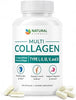 Multi Collagen 180 Protein Capsules - Type I, II, III, V, X Collagen Pills - Proprietary Blend of Eggshell, Chicken, Wild Fish & Grass-Fed Beef Collagen Peptides - 2025mg per serv