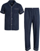 Ten West Apparel Men's 2-Piece Pajama Set with Short Sleeve Shirt and Long Pants, Size Med - Image 1