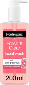 Neutrogena Fresh & Clear Facial Wash with Pink Grapefruit 200ml - Personal Care
