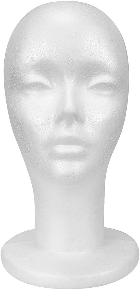 STUDIO LIMITED 11.4-Inch Styrofoam Mannequin Head - White 4 Pack