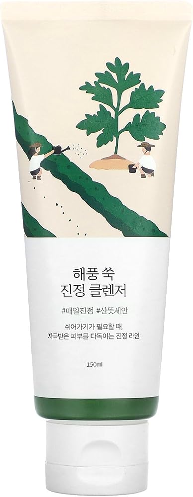 Round LAB Mugwort Calming Cleanser | Cleanse and calm simultaneously, Formulated with 4-CICA, Soothing, Low pH, Moisturizing, Cream Type Cleanser (5.07 fl.oz)