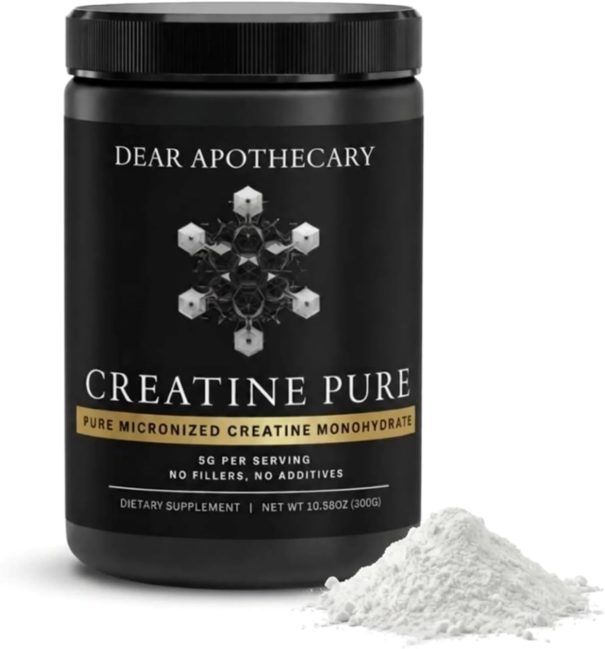 Creatine Monohydrate Powder Micronized 5g - Muscle Strength, Performance & Recovery - Unflavored Pre Post Workout - Vegan, Non-GMO, Soy Free - 60 Servings