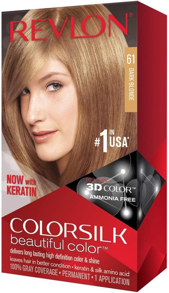 Revlon ColorSilk Beautiful Color, Dark Blonde [61] 1 ea (Pack of 6)