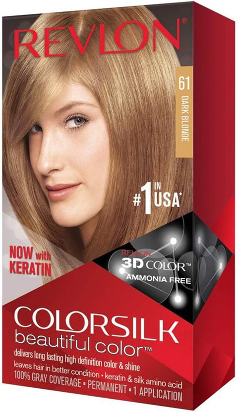 Revlon ColorSilk Beautiful Color, Dark Blonde [61] 1 ea (Pack of 6)