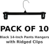 Bigtopdealsusa Black Plastic Pants Hangers with Ridged Clips, 14-Inch Standard Adult Hange - Image 2