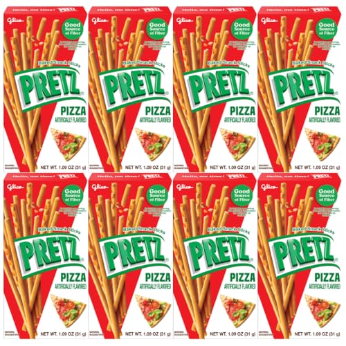 Baked Snack Sticks Pizza Flavor, Crunchy and Savory, Perfect Snack for Kids and Adults, 1.09 oz Individual Packs, Convenient , Delicious Party and On-the-Go Treats