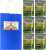 Big Top Deals USA Blue Paper Bag (5.25x3.2x8) with Snaps Veggie Chips Lightly Salted 6-Pac - Image 1