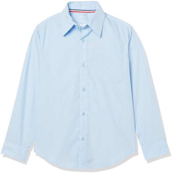 French Toast Boys' Long Sleeve Classic Dress Shirt (Standard & Husky), Light Blue, 20 Husky