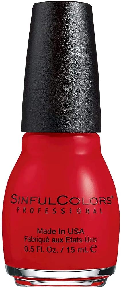 SinfulColors Professional Nail Color Polish #2193 Bitten (Red Cream) 0.5 Fl Oz