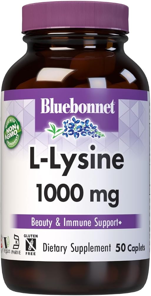 Bluebonnet L-Lysine 1000 mg Caplets, 50 Count
