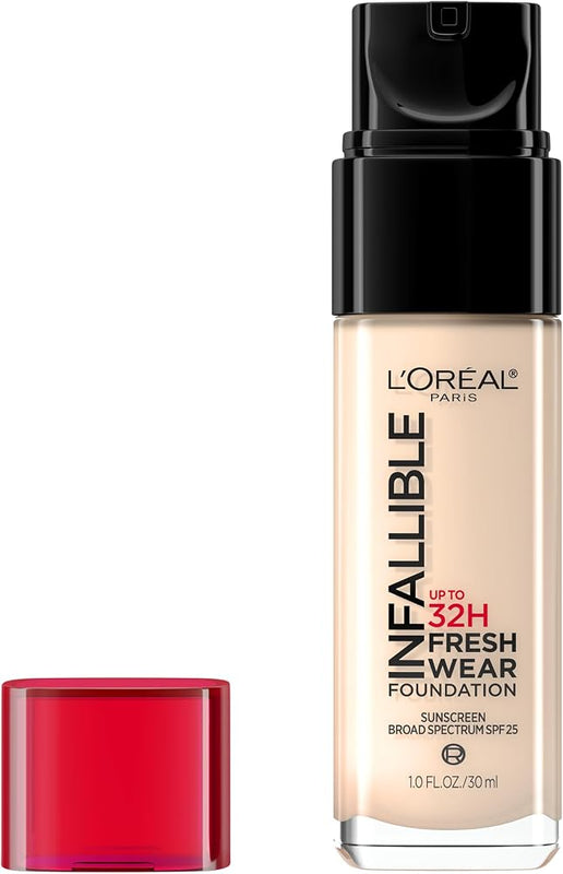 L'Oreal Paris Makeup Infallible Up to 32 Hour Fresh Wear Lightweight Foundation, 400 Pearl, 1 Fl Oz, Packaging May Vary - Face Makeup - Beauty