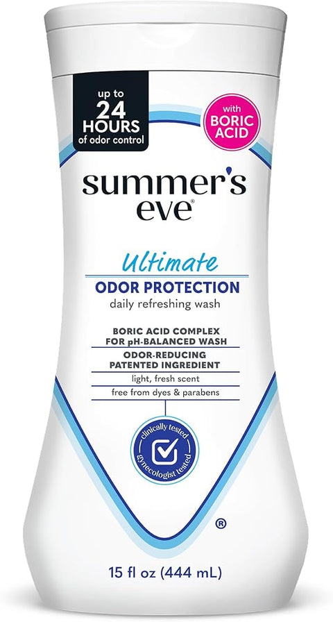 Summer'S Eve Feminine Wash, Ultimate Odor Protection, Boric Acid, 15 Fl Oz - Personal Care