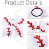 16PCS 8" Large Cheer Hair Bows Ponytail Holder Elastic Band for Cheerleading Girls - Image 3