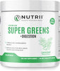 Organic Green Immunity Superfood Powder - Soothes Digestion, Boosts Healthy Vitality and Energy. Fast Acting Formula with Probiotics, Enzymes, Turmeric and Ashwagandha (30 Servings Lemon-Mint)