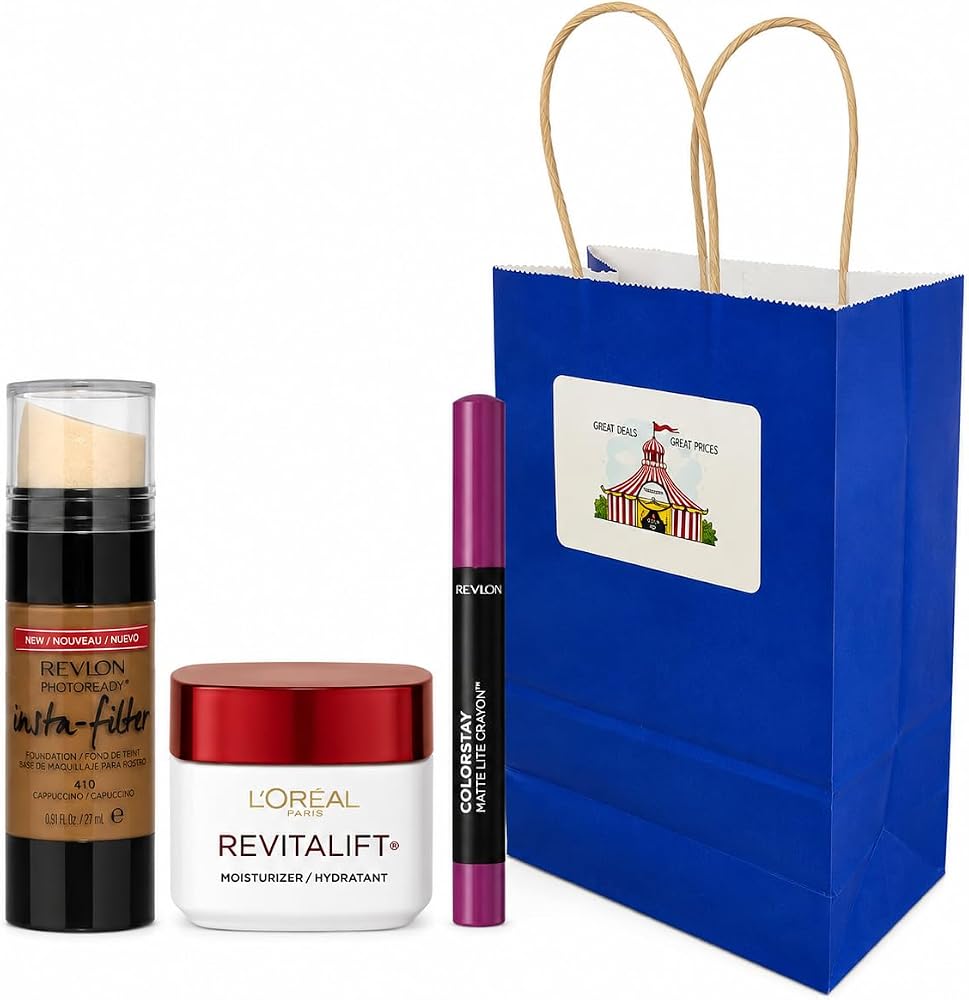 BIGTOPDEALSUSA Beauty Gift Set with Revlon Lip and L'Oréal Eye, Brightening, Assorted