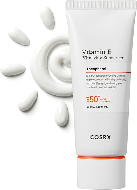 Cosrx Vitamin E Sunscreen SPF 50, Natural Glow, for Oily Skin, 1.69 fl oz - Personal Care