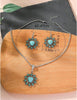 BIG TOP DEALS USA Turquoise Jewelry Flower Heart Pendant Vintage Necklace and Earring Set  - Image 4