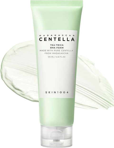 Skin1004 Tea-Trica BHA Foam, Makeup Remover with Centella Asiatica & Tea Tree, Korean Face Cleanser for Oil & Sebum Balance, Cleansing Foam for Clearing Impurities, Korean Skin Care, 4.22 fl.oz /125ml