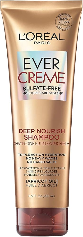 L'Oreal Paris EverCreme Sulfate Free Deep Nourish Shampoo, 8.5 Ounce (Pack of 2) - Personal Care