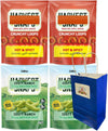 Big Top Deals USA Blue Paper Bag Bundle, 5.25x3.2x8, with Snaps Veggie Chips Zesty Ranch & Hot and Spicy (2 Bags of Each Flavor) - 4 Pack Custom Bundle