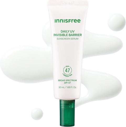 Innisfree Sunscreen Serum Broad Spectrum SPF 47 PA+++, Jeju Green Tea - Personal Care