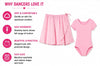 Moret Kids Girls' Ballet and Dance 2-Pack Dance Outfit Set - Pink Chiffon Wrap Skirt & Sho - Image 3