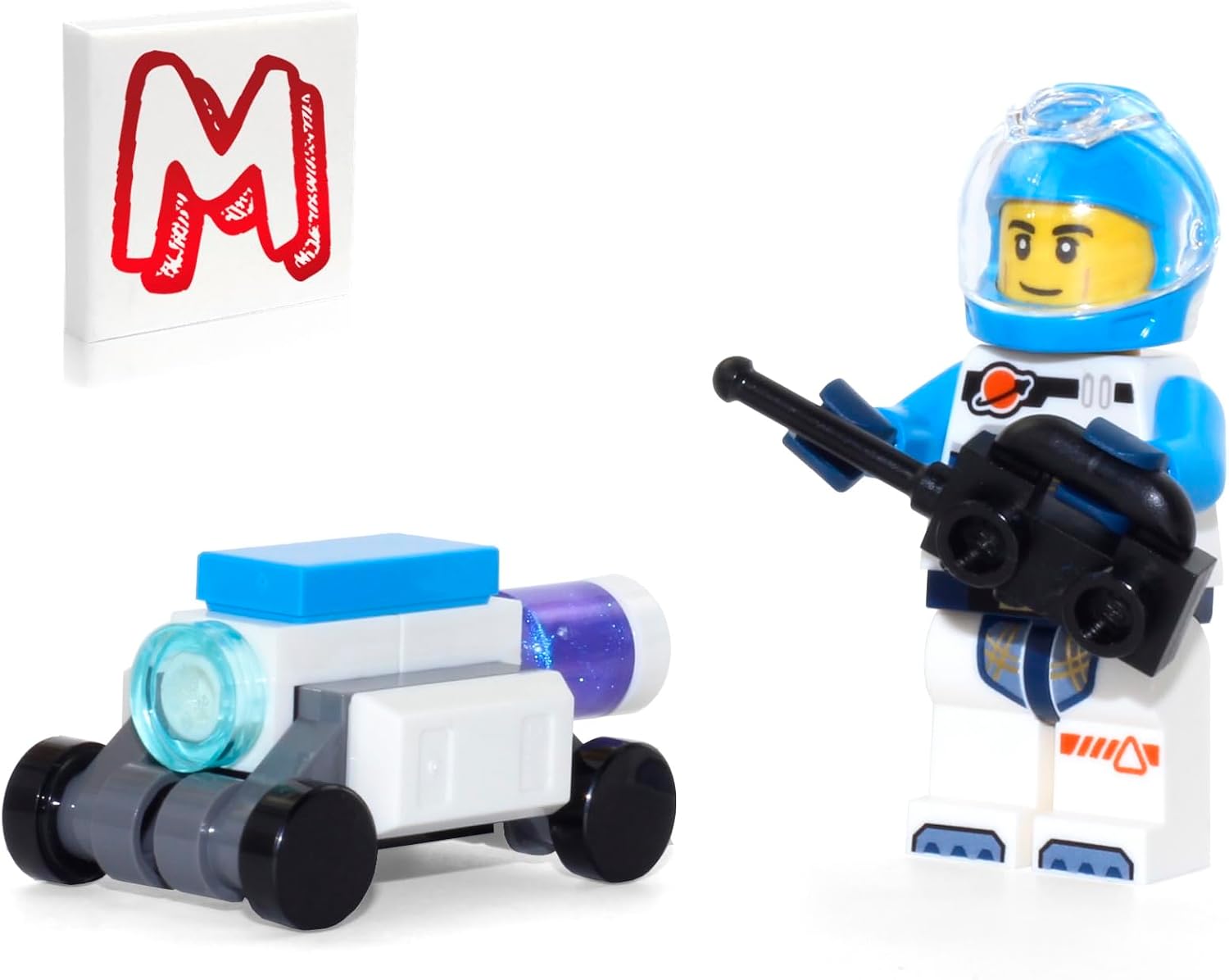LEGO City Minifigure - Space Exploration Astronaut in White Spacesuit with Accessory and Land Rover