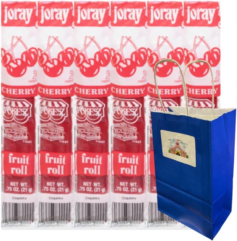 Fruit Roll Cherry, 0.75 oz 6-Pack – Individually Wrapped Chewy Fruit Snacks, Perfect for Lunchboxes, On-the-Go Treats, Kids' and Adults' Favorite Healthy Snack Alternative