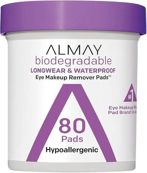 Almay Longwear and Waterproof Eye Makeup Remover Pads, 80 Count (Pack of 4)