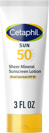 Cetaphil Sheer Mineral Sunscreen Lotion, Face & Body, SPF 50, 3oz - Personal Care