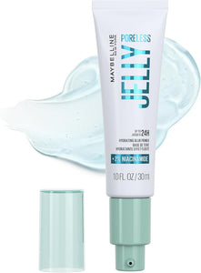 Maybelline Poreless Jelly Primer, Hydrating, Blurring Makeup Primer with 2% Niacinamide For Up To 24HR Make Up Wear, Clear, 1 Count