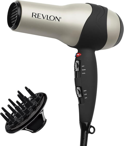 REVLON Turbo Hair Dryer | 1875 Watts of Maximum Shine, Fast Dry (Silver)