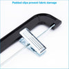 Sswbasics Black Plastic Skirt and Pants Hangers with Clips, 14 in | Anchored chrome swivel - Image 3