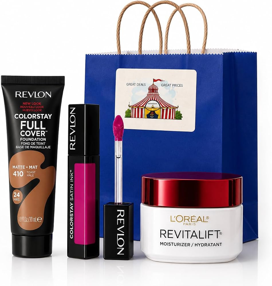 BIGTOPDEALSUSA Beauty Gift Set with Revlon Lip and Sweet Chef Skincare, Brightening