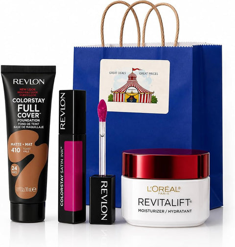 BIGTOPDEALSUSA Beauty Gift Set with Revlon Lip and Sweet Chef Skincare, Brightening
