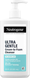 Neutrogena Ultra Gentle Cream-to-Foam Daily Facial Cleanser, 8.5 oz - Personal Care