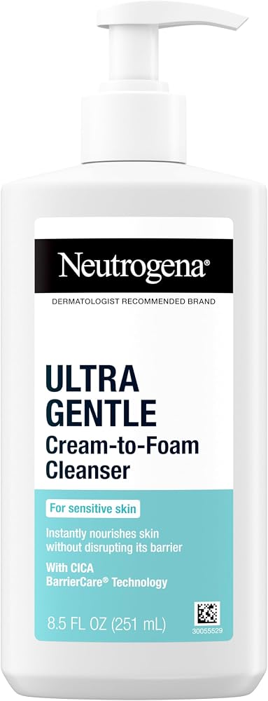 Neutrogena Ultra Gentle Cream-to-Foam Daily Facial Cleanser, 8.5 oz - Personal Care