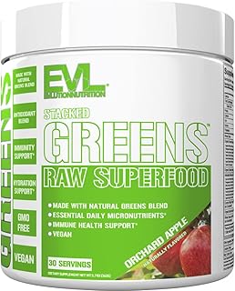 Evlution EVL Stacked Greens Powder - 30 Servings - Orchard Apple
