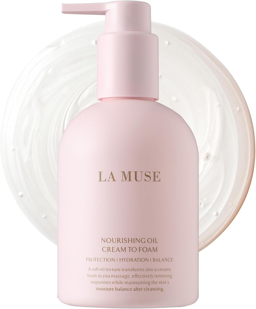 La Muse Nourishing Oil Cream To Foam | Facial Cleanser | Sensitive Skin | Hydrating Face Wash | Non-Drying & Gentle Face Cleanser | Moisturizing Pore Cleanser | Makeup Remover | Korean Skin Care