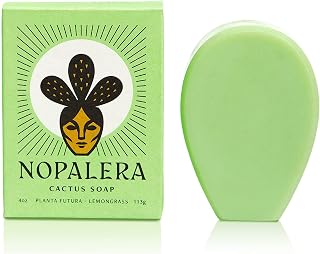 Nopalera Bar Soap, Lemongrass Essential Oils - Natural Body and Face Cleanser, Moisturizing and Exfoliating, Soft Skin Care Made With Clean, Vegan Ingredients, 4 oz