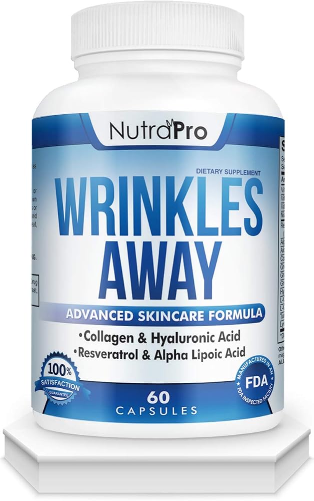 NutraPro Anti Wrinkle and Ageless Skin Vitamins - Dermal Repair Complex for Skin Repair with Collagen & Resveratrol, Alpha - Lipoic Acid & Hyaluronic Acid. Supplement for Dermal Renew and Anti-Aging.