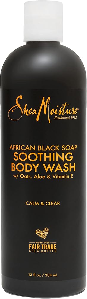 Sheamoisture Soothing Body Wash for Acne Treatment African Black Soap Paraben Free Body Wash 13 oz - Personal Care