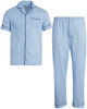 Ten West Apparel Men's 2-Piece Pajama Set with Short Sleeve Shirt and Long Pants, Size Large, Light Blue - Personal Care