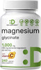 Magnesium Glycinate 500mg Per Capsule (1000mg Per Serving) Plus Vitamin C, 240 Capsules – 100% Chelated for Easy Absorption – Essential Mineral Supplement