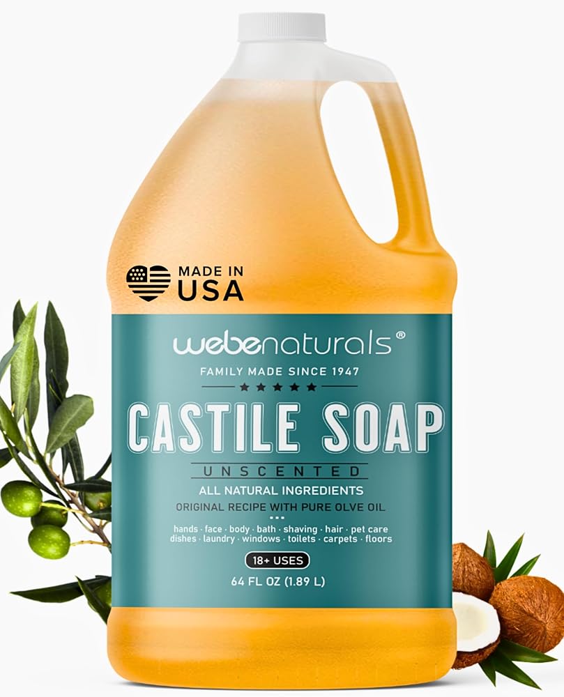 Webe Naturals Pure Unscented Castile Soap Refill, 64 Oz - Personal Care