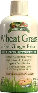 Wheat Grass Liquid with Real Ginger Extract, Nature's Perfect Superfood, 32 servings