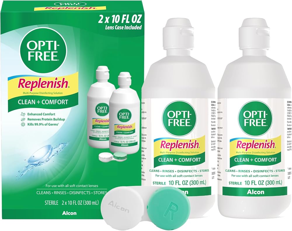 OPTI-FREE Replenish Multi-Purpose Contact Lens Solution (10 Oz, Pack of 2)